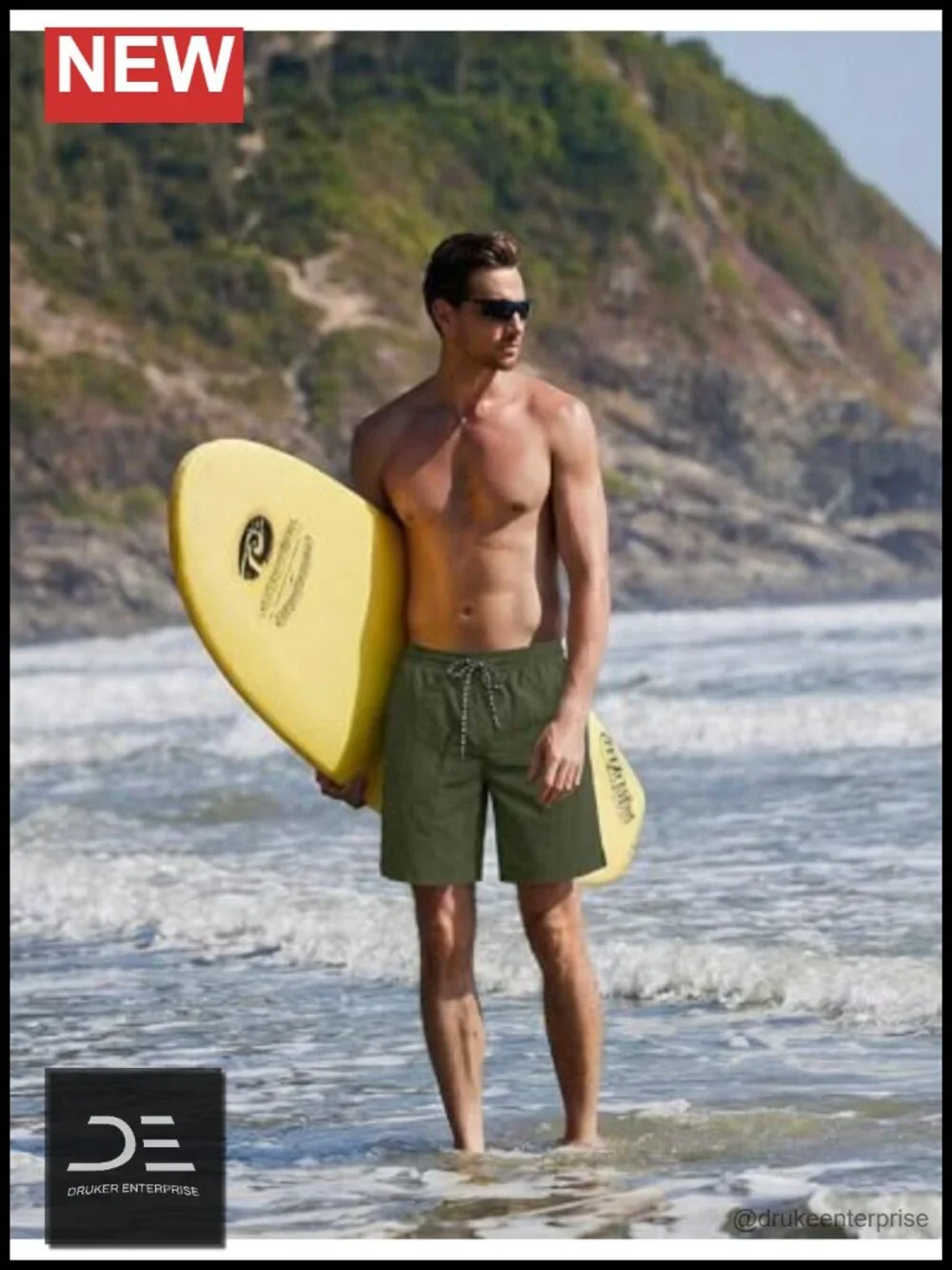 Men's Quick Dry Board Shorts with Mesh Liner 2 in 1 Swim Trunks